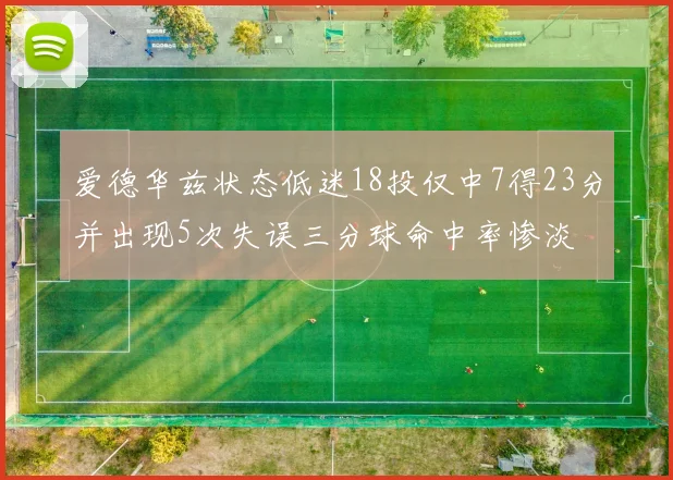 爱德华兹状态低迷18投仅中7得23分并出现5次失误三分球命中率惨淡